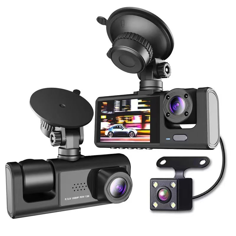 Camera Auto DVR Vehicle BlackBOX Dual Lens, Full HD 1080P, Unghi 170°, Ecran 2″, G-Sensor, Înregistrare în Buclă, Cameră Față + Spate