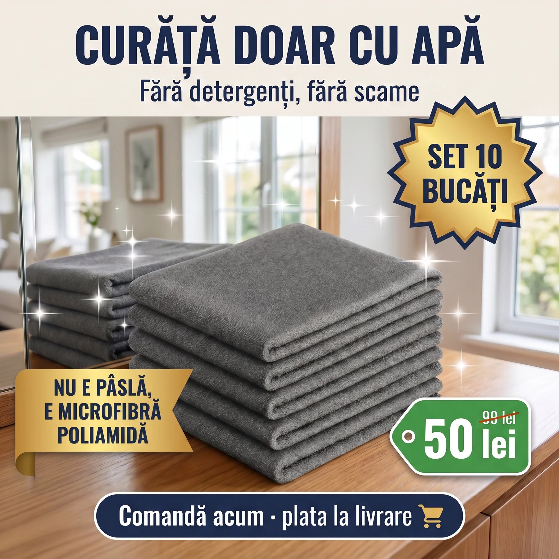 Lavete Magice din Microfibra - SET 10 Bucati