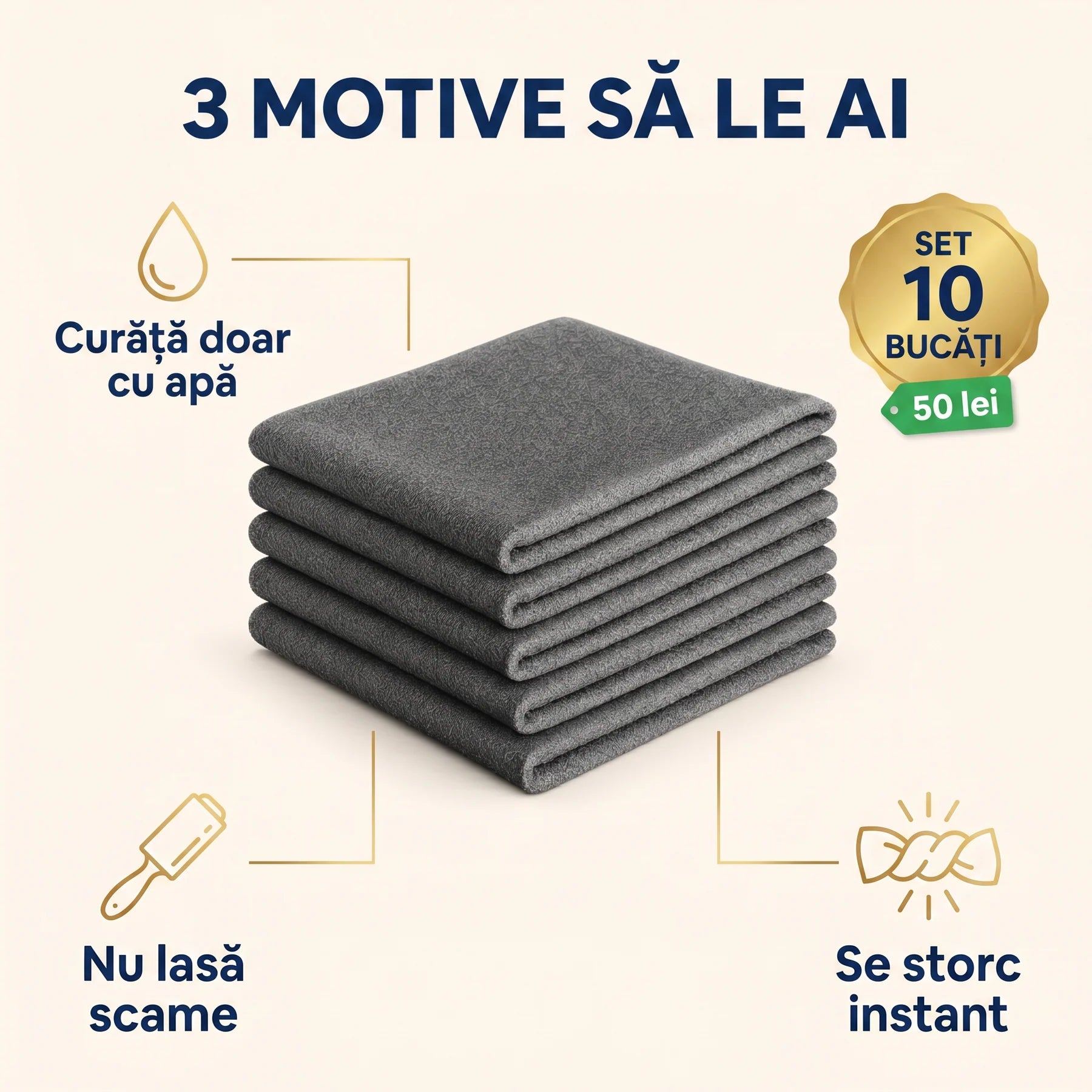Lavete Magice din Microfibra - SET 10 Bucati
