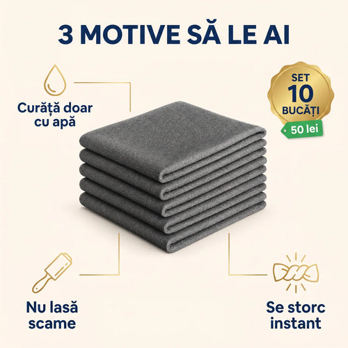 Lavete Magice din Microfibra - SET 10 Bucati